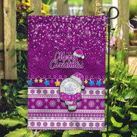 Palau Christmas Garden Flag Snowman Hugs Palau Coat of Arms Maori Pattern Pink Style LT03 Garden Flag Pink - Polynesian Pride
