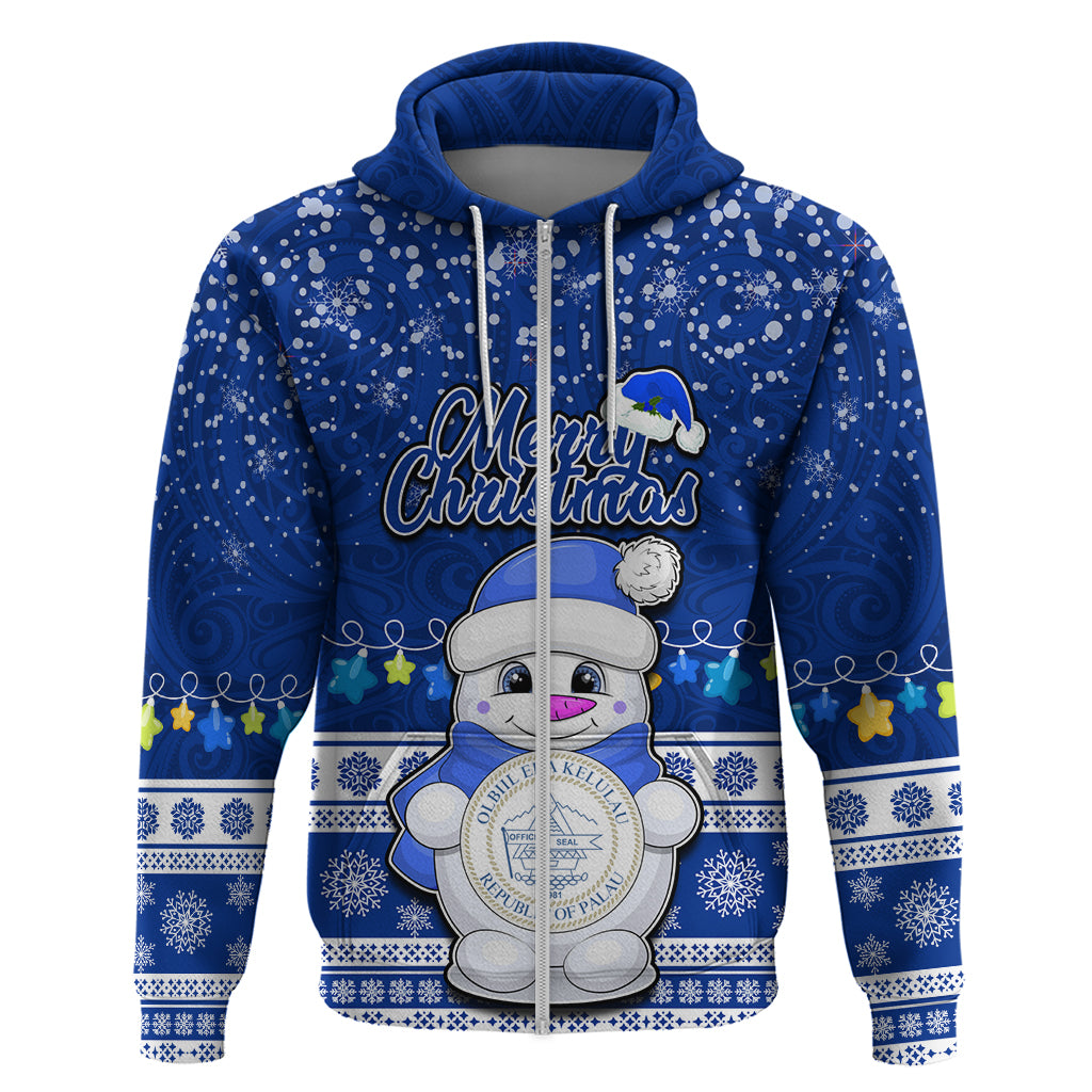 Palau Christmas Hoodie Snowman Hugs Palau Coat of Arms Maori Pattern Pink Style LT03 - Polynesian Pride