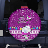 Palau Christmas Spare Tire Cover Snowman Hugs Palau Coat of Arms Maori Pattern Pink Style LT03 Pink - Polynesian Pride
