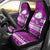 Personalised Palau Christmas Car Seat Cover Snowman Hugs Palau Coat of Arms Maori Pattern Pink Style LT03 - Polynesian Pride