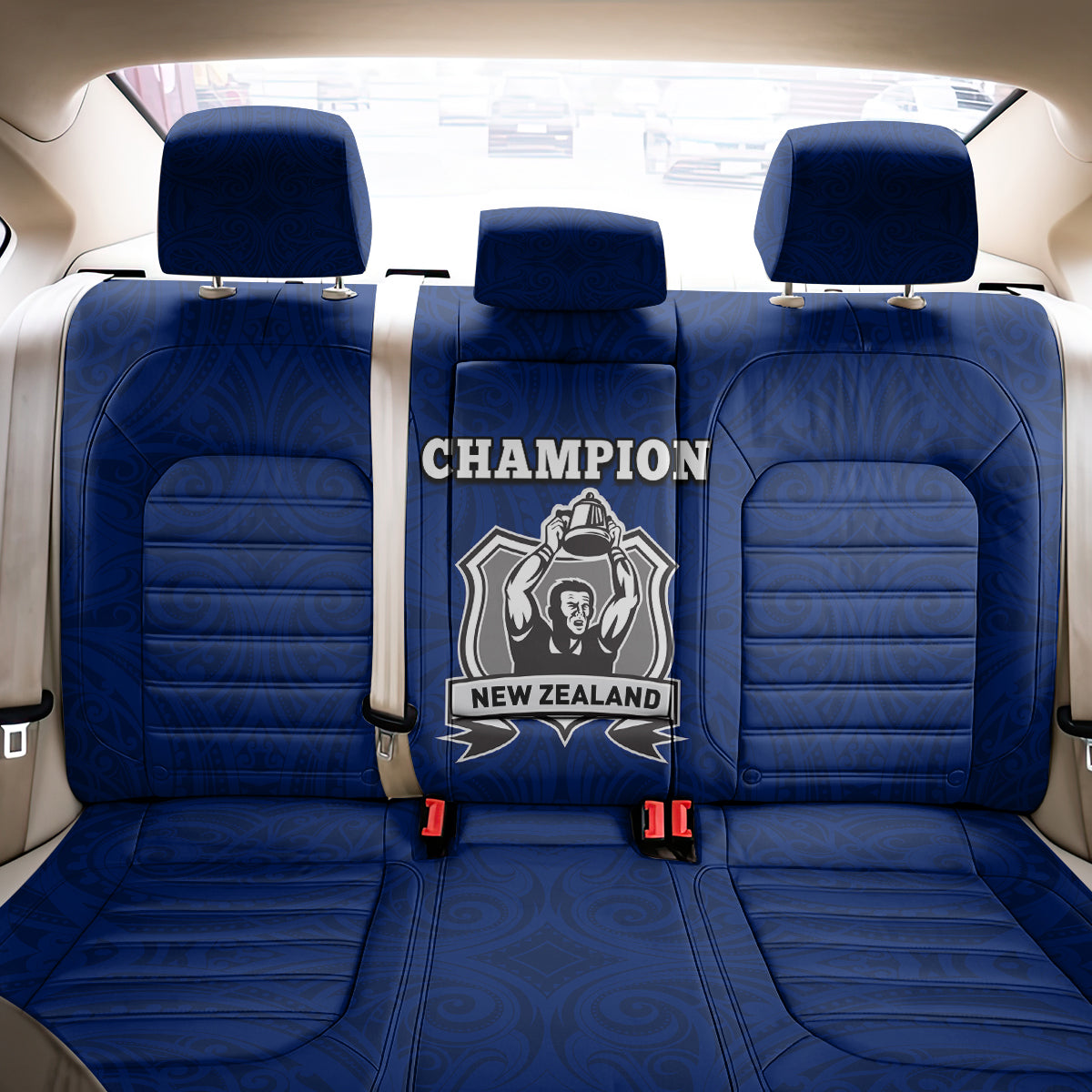 New Zealand World Cup 2023 Back Car Seat Cover Go Champion NZ Rugby Forever Maori Blue Style
