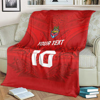 Custom Mate Ma'a Tonga Rugby Blanket Ngatu Tribal Motifs Sporty Style LT03 - Polynesian Pride