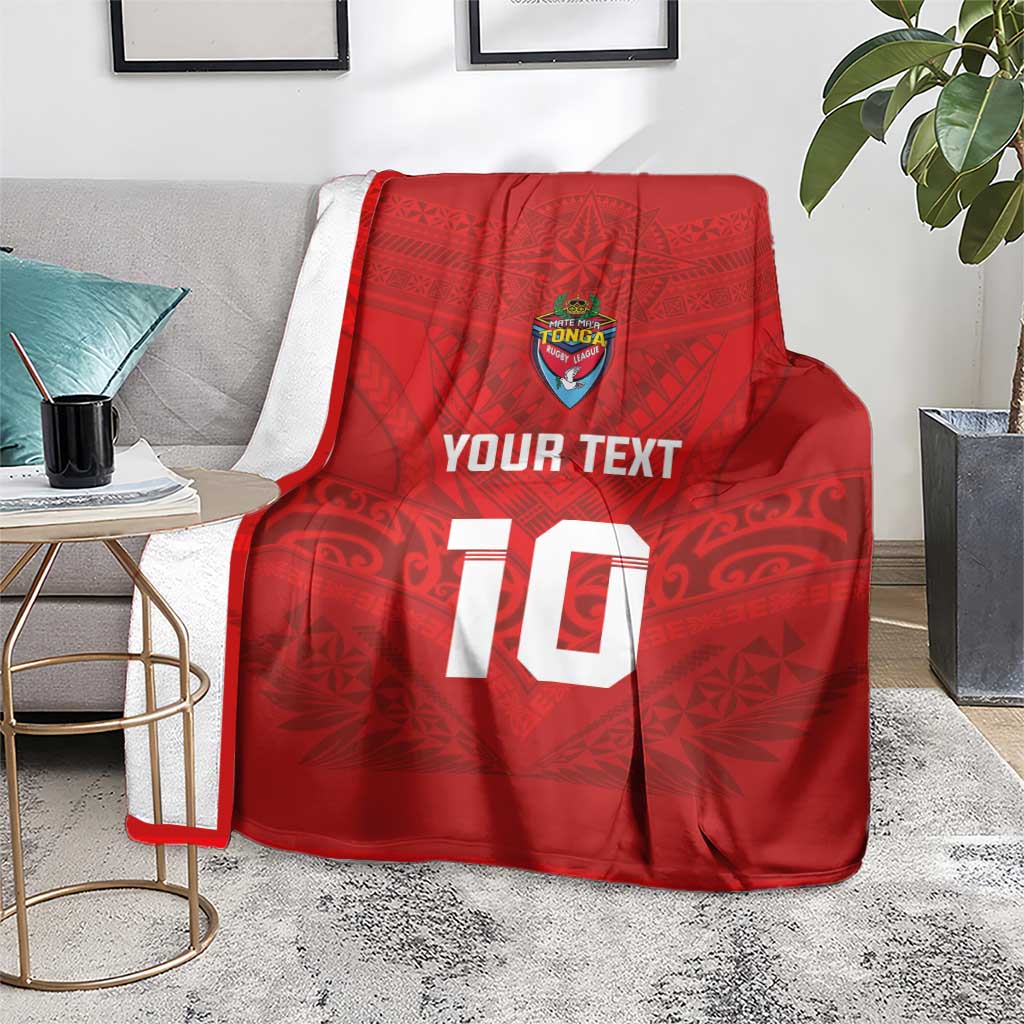 Custom Mate Ma'a Tonga Rugby Blanket Ngatu Tribal Motifs Sporty Style LT03 - Polynesian Pride