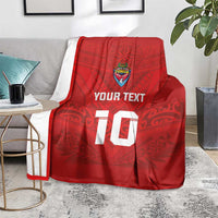 Custom Mate Ma'a Tonga Rugby Blanket Ngatu Tribal Motifs Sporty Style LT03 - Polynesian Pride