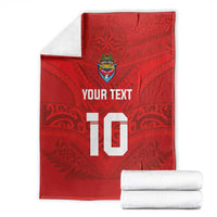 Custom Mate Ma'a Tonga Rugby Blanket Ngatu Tribal Motifs Sporty Style LT03 - Polynesian Pride