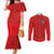 Custom Mate Ma'a Tonga Rugby Couples Matching Mermaid Dress and Long Sleeve Button Shirt Ngatu Tribal Motifs Sporty Style - Polynesian Pride