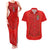 Custom Mate Ma'a Tonga Rugby Couples Matching Tank Maxi Dress and Hawaiian Shirt Ngatu Tribal Motifs Sporty Style - Polynesian Pride