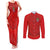 Custom Mate Ma'a Tonga Rugby Couples Matching Tank Maxi Dress and Long Sleeve Button Shirt Ngatu Tribal Motifs Sporty Style - Polynesian Pride