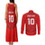 Custom Mate Ma'a Tonga Rugby Couples Matching Tank Maxi Dress and Long Sleeve Button Shirt Ngatu Tribal Motifs Sporty Style - Polynesian Pride