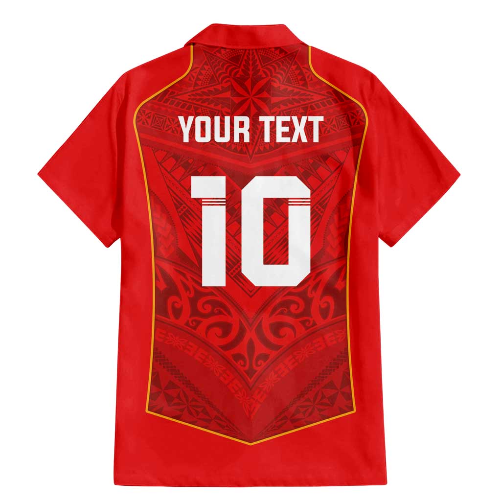 Custom Mate Ma'a Tonga Rugby Family Matching Mermaid Dress and Hawaiian Shirt Ngatu Tribal Motifs Sporty Style LT03 - Polynesian Pride