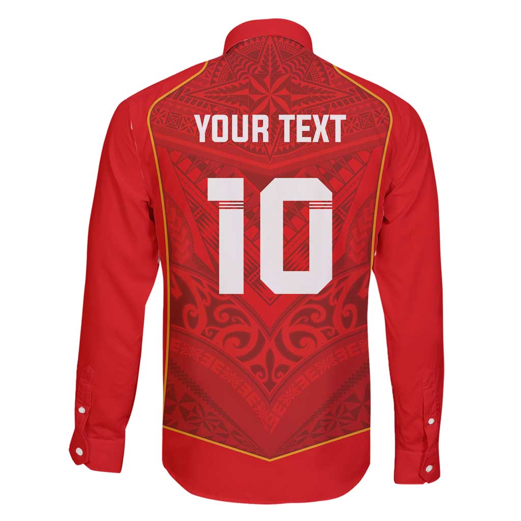 Custom Mate Ma'a Tonga Rugby Family Matching Mermaid Dress and Hawaiian Shirt Ngatu Tribal Motifs Sporty Style LT03 - Polynesian Pride