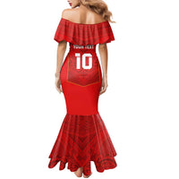 Custom Mate Ma'a Tonga Rugby Family Matching Mermaid Dress and Hawaiian Shirt Ngatu Tribal Motifs Sporty Style LT03 - Polynesian Pride