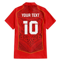 Custom Mate Ma'a Tonga Rugby Family Matching Puletasi and Hawaiian Shirt Ngatu Tribal Motifs Sporty Style LT03 - Polynesian Pride
