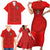 Custom Mate Ma'a Tonga Rugby Family Matching Short Sleeve Bodycon Dress and Hawaiian Shirt Ngatu Tribal Motifs Sporty Style - Polynesian Pride