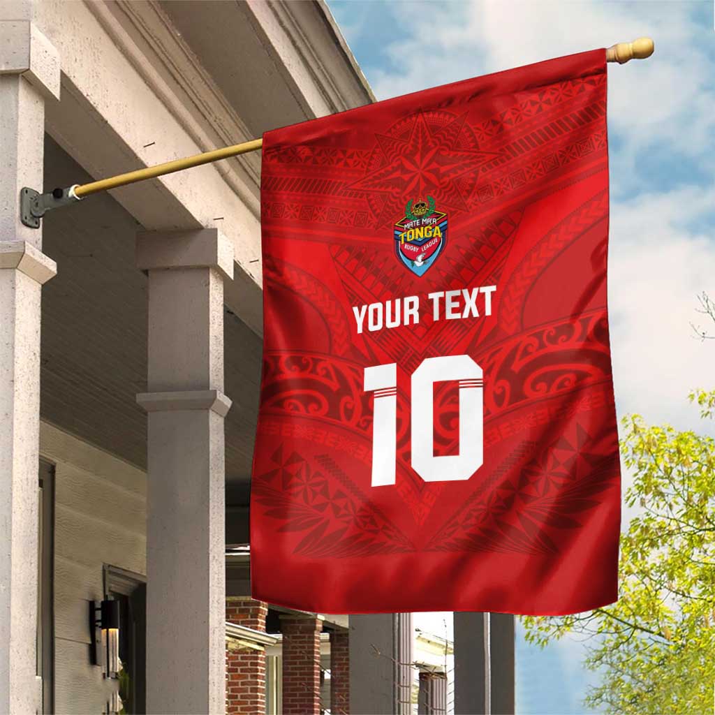 Custom Mate Ma'a Tonga Rugby Garden Flag Ngatu Tribal Motifs Sporty Style - Polynesian Pride