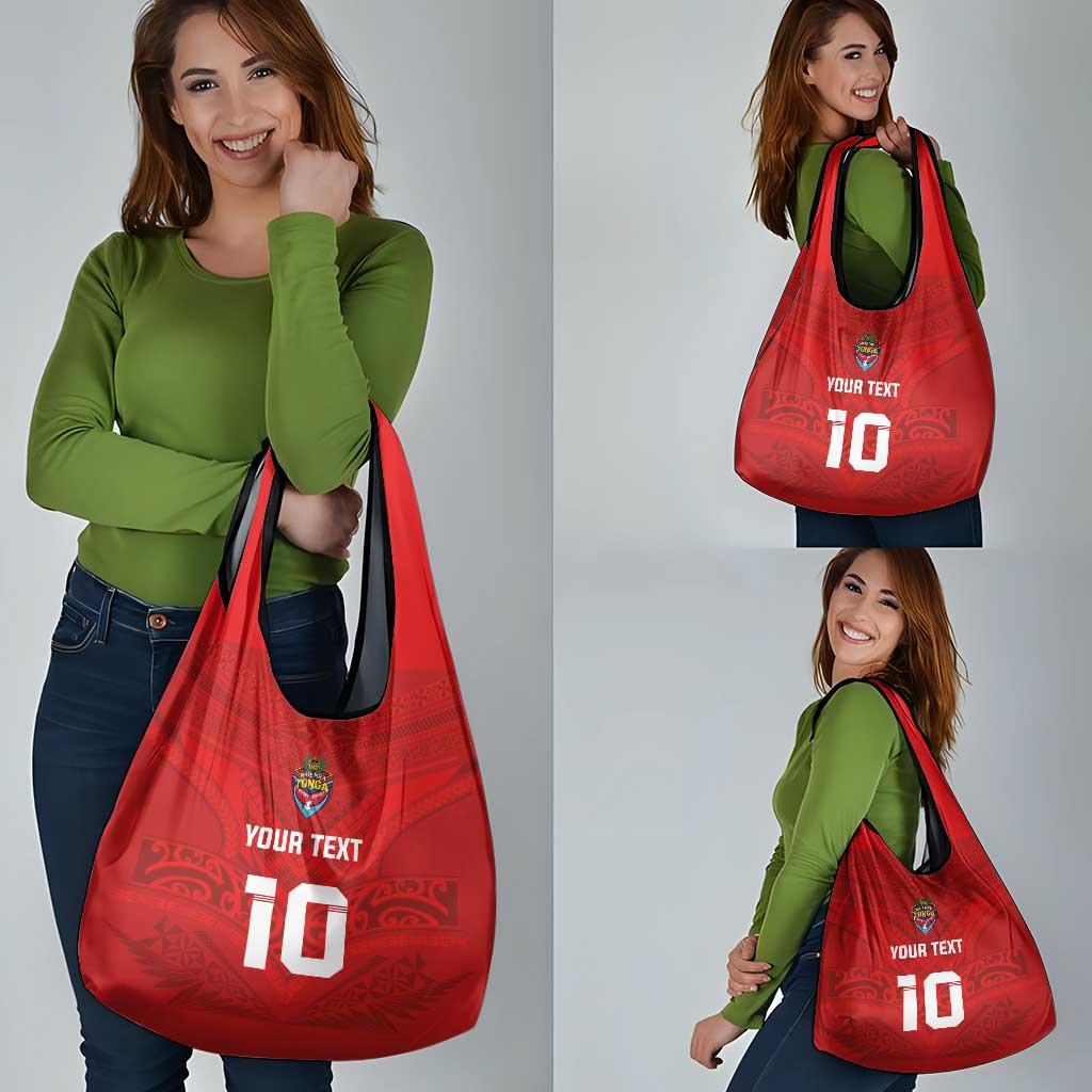 Custom Mate Ma'a Tonga Rugby Grocery Bag Ngatu Tribal Motifs Sporty Style - Polynesian Pride