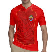 Custom Mate Ma'a Tonga Rugby Rugby Jersey Ngatu Tribal Motifs Sporty Style - Polynesian Pride