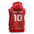Custom Mate Ma'a Tonga Rugby Sleeveless Hoodie Ngatu Tribal Motifs Sporty Style - Polynesian Pride
