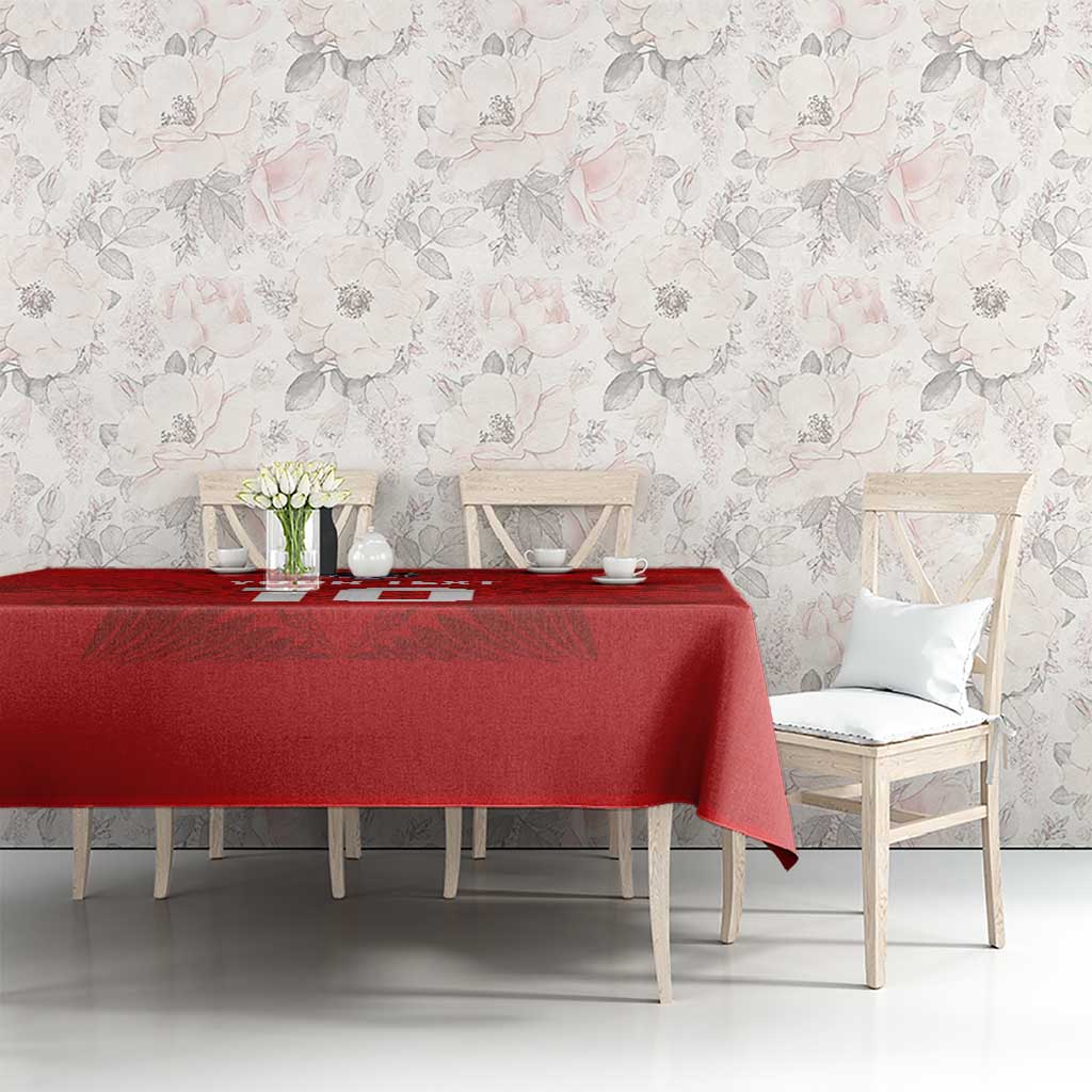 Custom Mate Ma'a Tonga Rugby Tablecloth Ngatu Tribal Motifs Sporty Style - Polynesian Pride