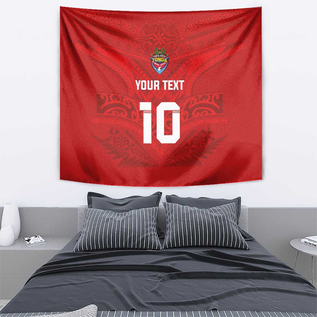 Custom Mate Ma'a Tonga Rugby Tapestry Ngatu Tribal Motifs Sporty Style - Polynesian Pride