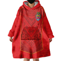 Custom Mate Ma'a Tonga Rugby Wearable Blanket Hoodie Ngatu Tribal Motifs Sporty Style LT03 - Polynesian Pride