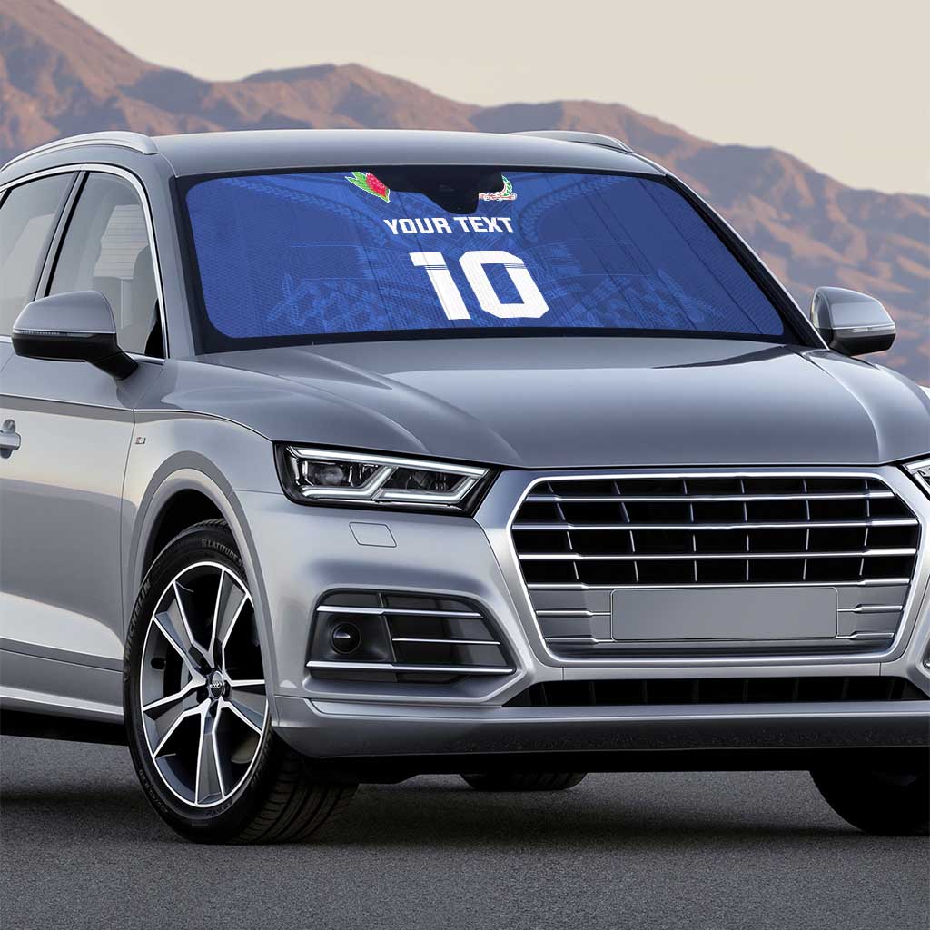 Custom Samoa Rugby Auto Sun Shade Tatau Tribal Motifs Sporty Style - Polynesian Pride