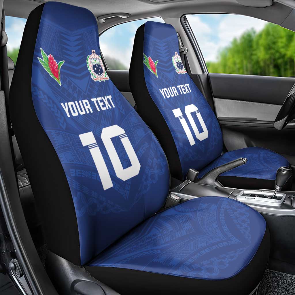 Custom Samoa Rugby Car Seat Cover Tatau Tribal Motifs Sporty Style - Polynesian Pride
