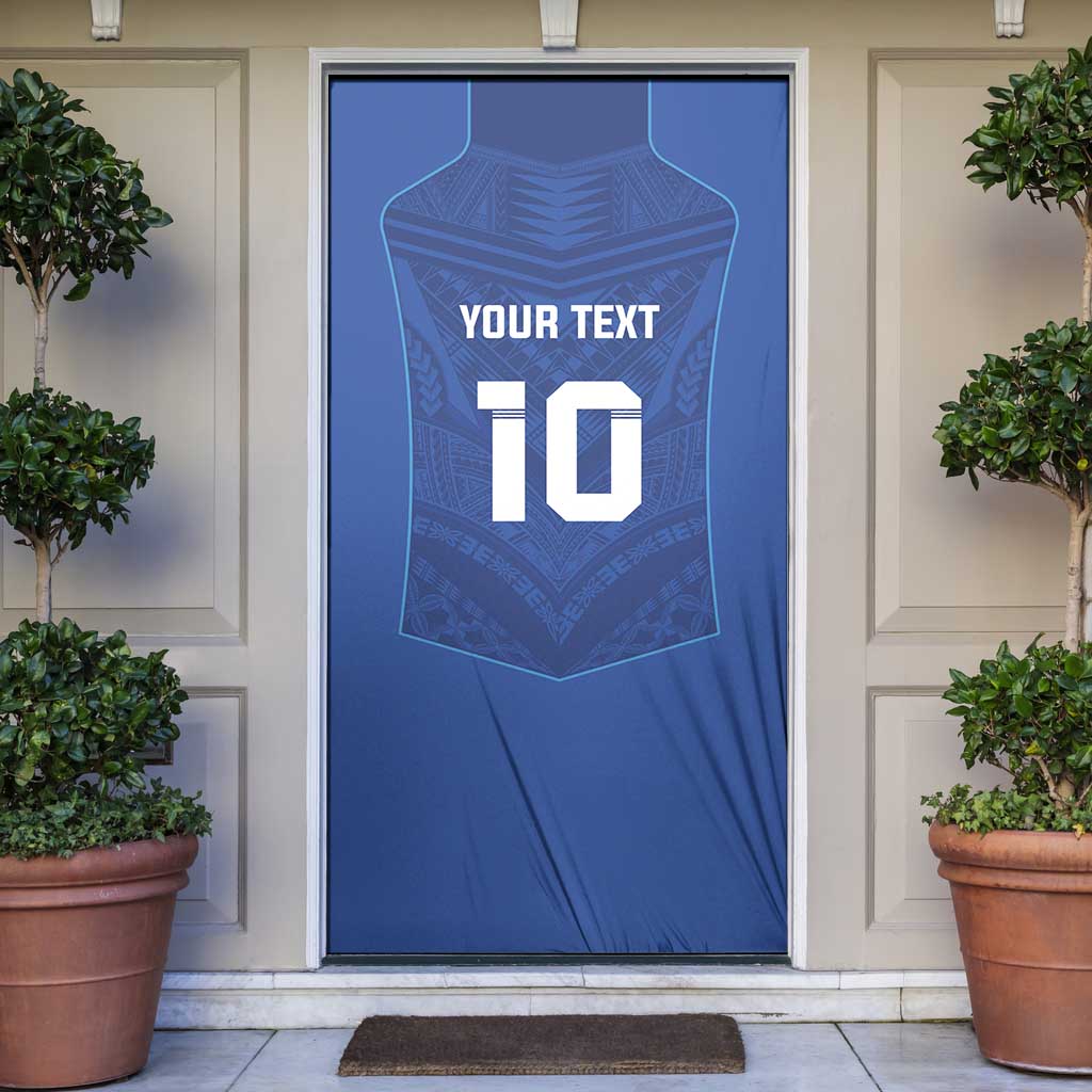 Custom Samoa Rugby Door Cover Tatau Tribal Motifs Sporty Style - Polynesian Pride