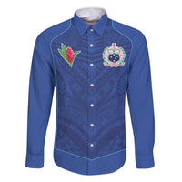 Custom Samoa Rugby Family Matching Off Shoulder Maxi Dress and Hawaiian Shirt Tatau Tribal Motifs Sporty Style - Polynesian Pride