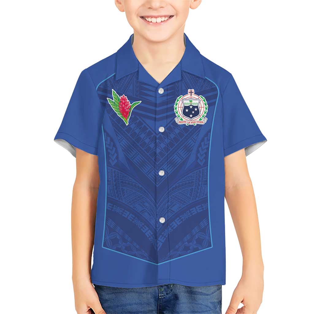 Custom Samoa Rugby Family Matching Short Sleeve Bodycon Dress and Hawaiian Shirt Tatau Tribal Motifs Sporty Style - Polynesian Pride