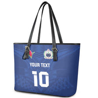 Custom Samoa Rugby Leather Tote Bag Tatau Tribal Motifs Sporty Style - Polynesian Pride