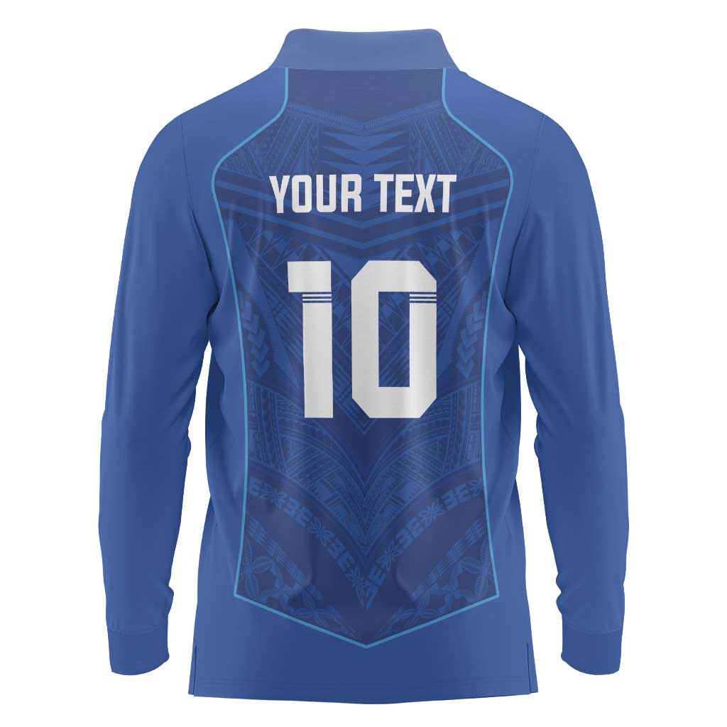 Custom Samoa Rugby Long Sleeve Polo Shirt Tatau Tribal Motifs Sporty Style - Polynesian Pride