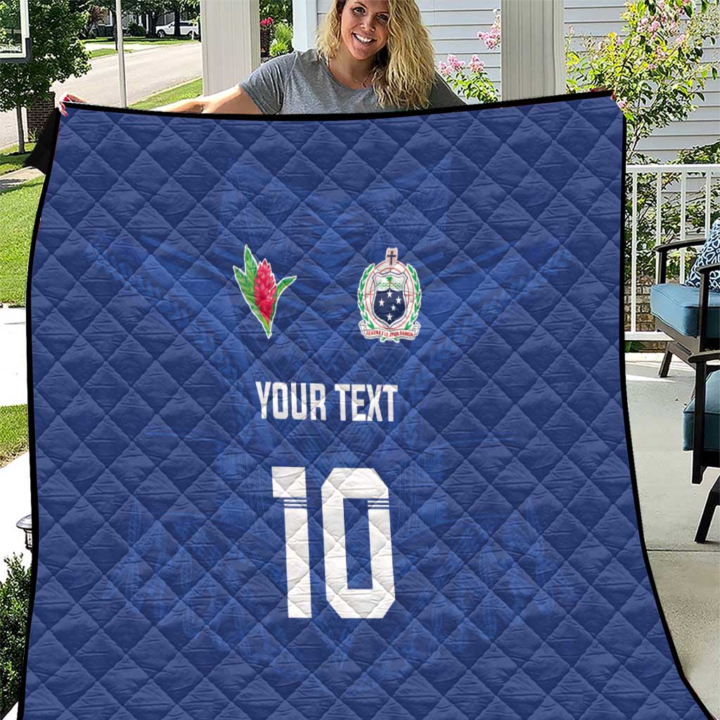 Custom Samoa Rugby Quilt Tatau Tribal Motifs Sporty Style - Polynesian Pride