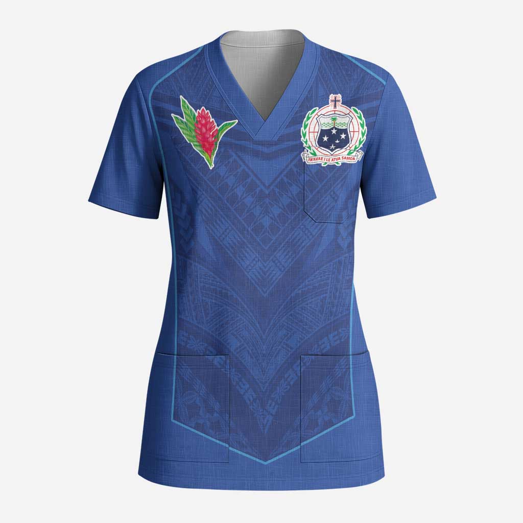 Custom Samoa Rugby Scrub Top Tatau Tribal Motifs Sporty Style - Polynesian Pride