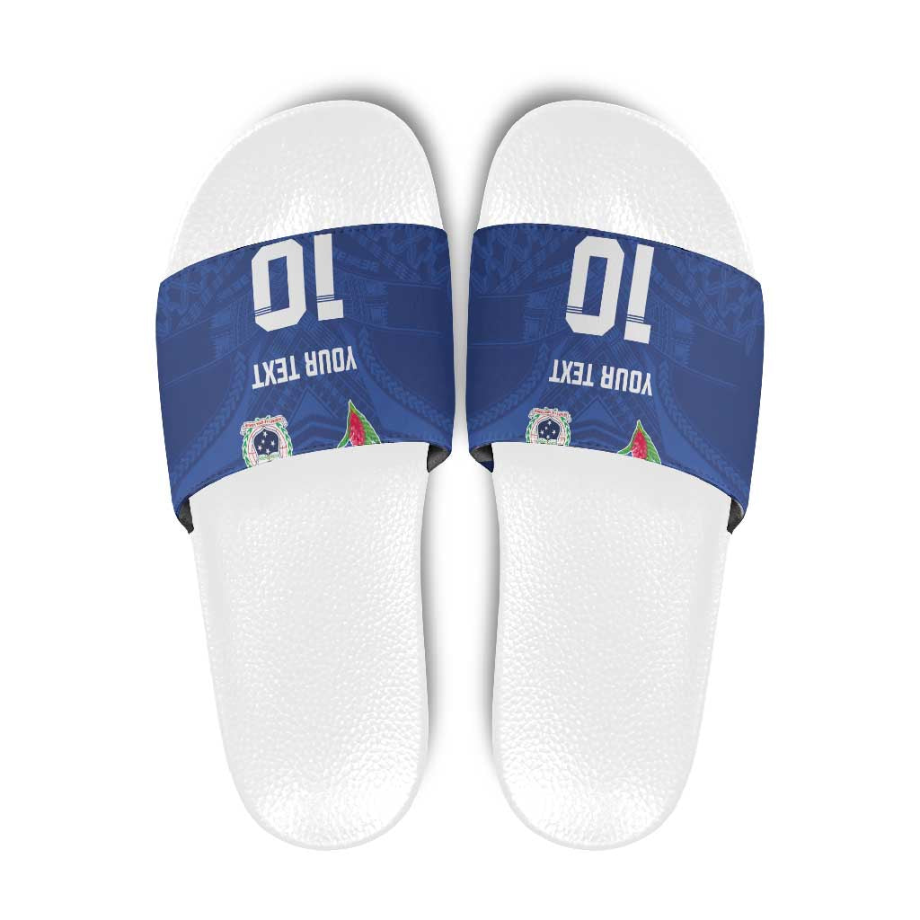 Custom Samoa Rugby Slide Sandals Tatau Tribal Motifs Sporty Style - Polynesian Pride