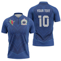 Custom Samoa Rugby Zipper Polo Shirt Tatau Tribal Motifs Sporty Style - Polynesian Pride