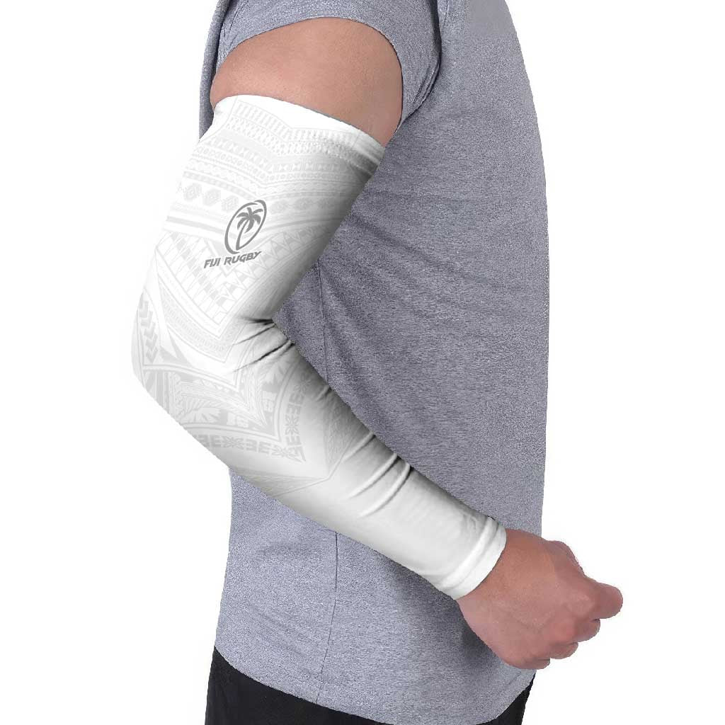 Custom Fiji Rugby Arm Sleeves Tapa Tribal Motifs Sporty Style - Polynesian Pride