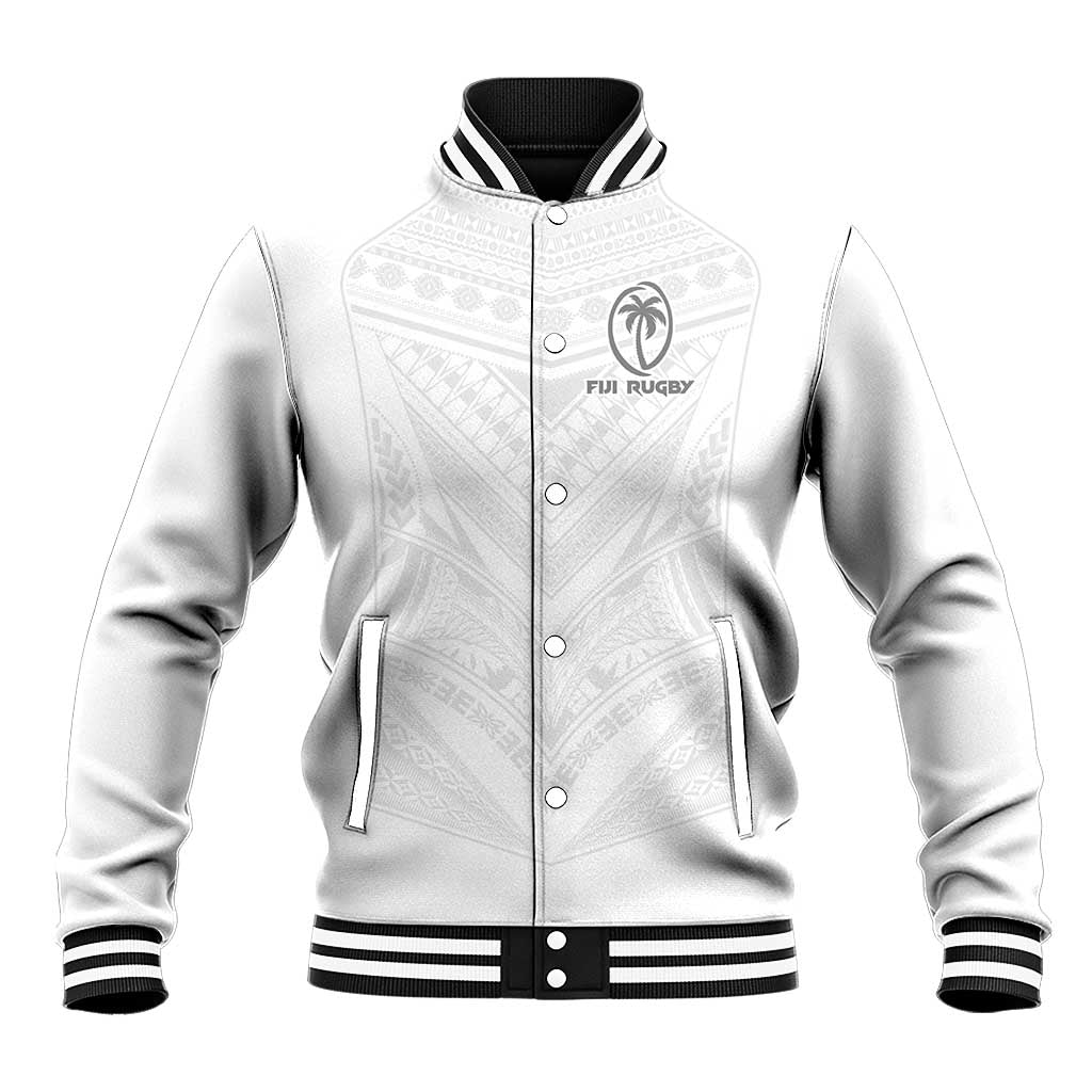 Custom Fiji Rugby Baseball Jacket Tapa Tribal Motifs Sporty Style - Polynesian Pride