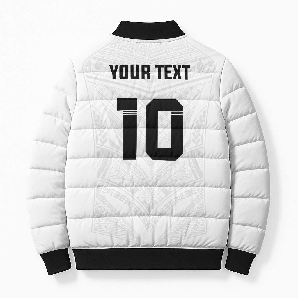 Custom Fiji Rugby Bomber Puffer Jacket Tapa Tribal Motifs Sporty Style - Polynesian Pride