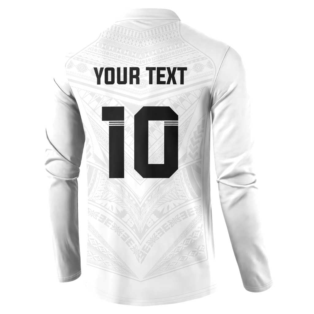 Custom Fiji Rugby Button Sweatshirt Tapa Tribal Motifs Sporty Style - Polynesian Pride