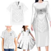 Custom Fiji Rugby Family Matching Long Sleeve Bodycon Dress and Hawaiian Shirt Tapa Tribal Motifs Sporty Style - Polynesian Pride