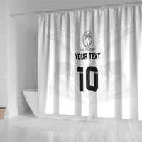 Custom Fiji Rugby Shower Curtain Tapa Tribal Motifs Sporty Style - Polynesian Pride