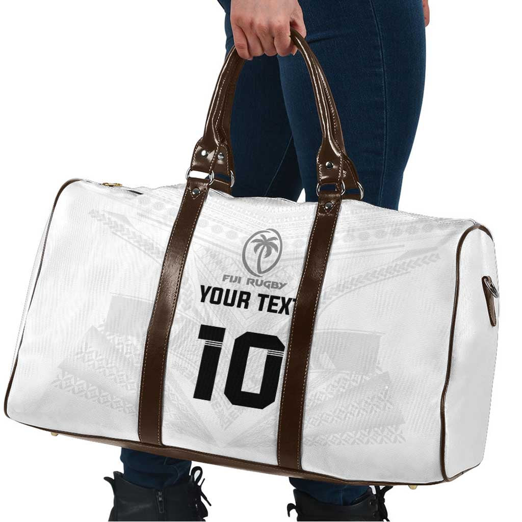 Custom Fiji Rugby Travel Bag Tapa Tribal Motifs Sporty Style - Polynesian Pride