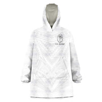 Custom Fiji Rugby Wearable Blanket Hoodie Tapa Tribal Motifs Sporty Style - Polynesian Pride