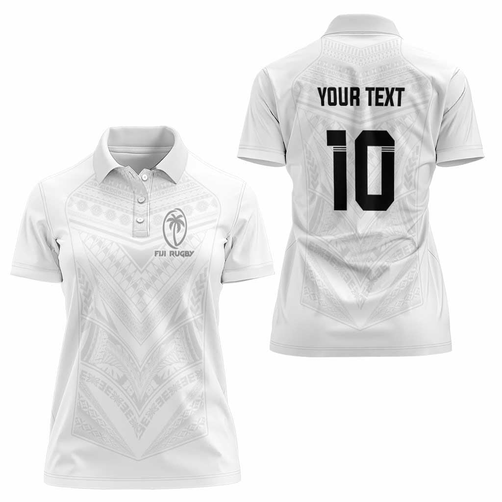 Custom Fiji Rugby Women Polo Shirt Tapa Tribal Motifs Sporty Style - Polynesian Pride