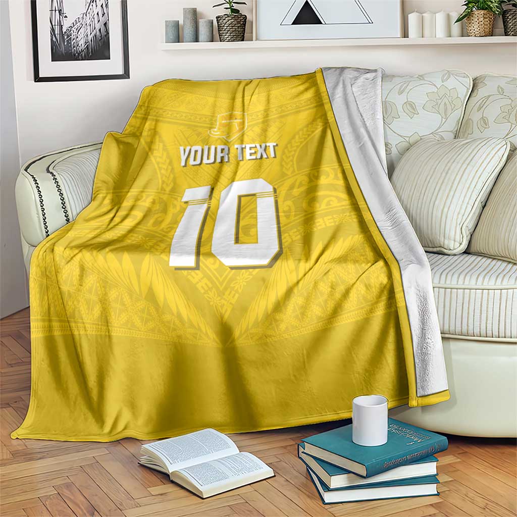 Custom Niue Rugby Blanket Hiapo Tribal Motifs Sporty Style - Polynesian Pride