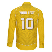 Custom Niue Rugby Family Matching Long Sleeve Bodycon Dress and Hawaiian Shirt Hiapo Tribal Motifs Sporty Style - Polynesian Pride