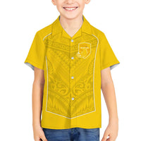 Custom Niue Rugby Family Matching Long Sleeve Bodycon Dress and Hawaiian Shirt Hiapo Tribal Motifs Sporty Style - Polynesian Pride