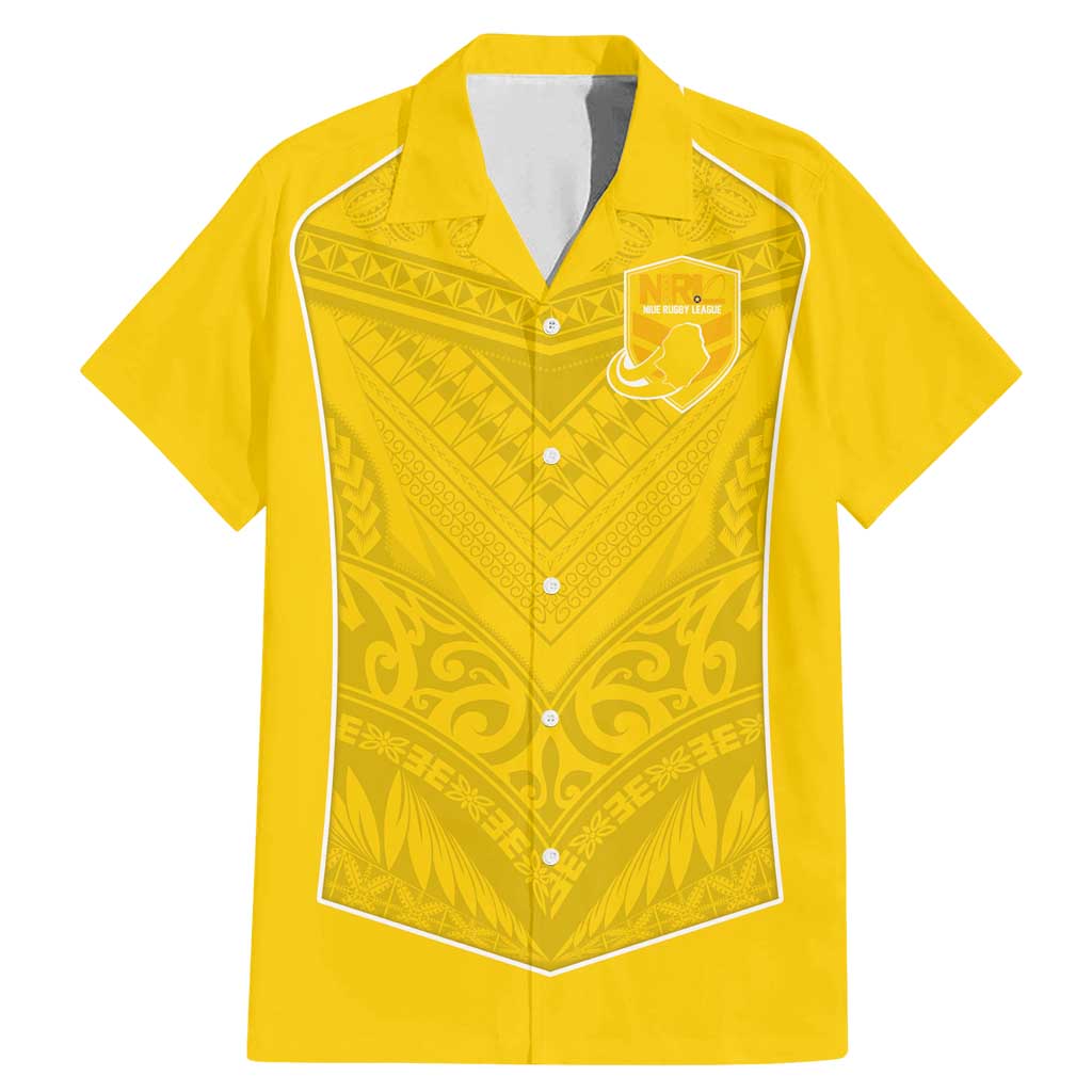 Custom Niue Rugby Family Matching Mermaid Dress and Hawaiian Shirt Hiapo Tribal Motifs Sporty Style - Polynesian Pride