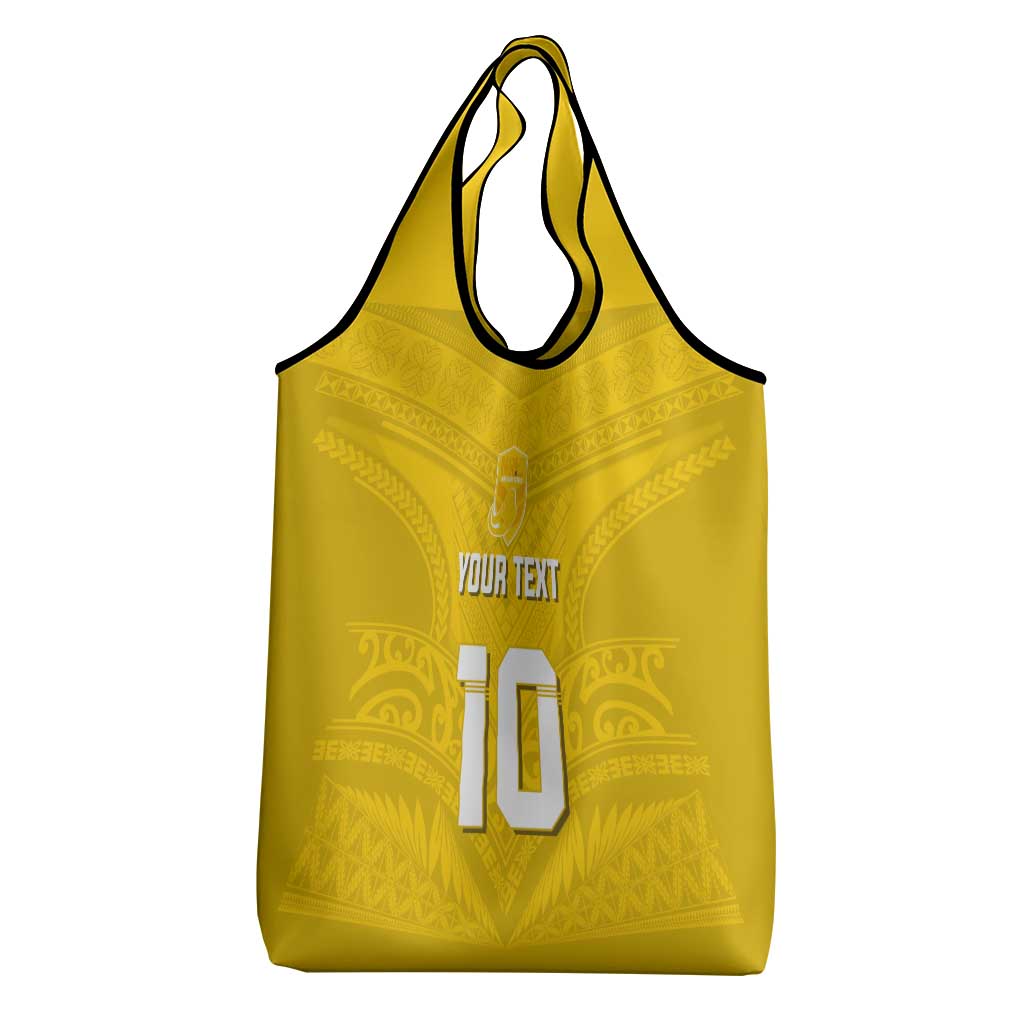 Custom Niue Rugby Grocery Bag Hiapo Tribal Motifs Sporty Style - Polynesian Pride
